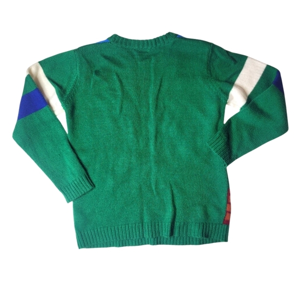Festive Green Christmas Sweater with Santa and Gifts Kids "Ugly" Large (10-12) - Picture 4 of 4
